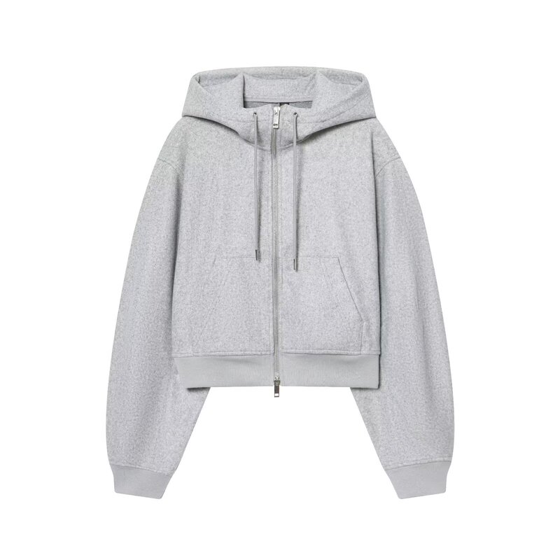 Pb&Za Women's 2025 Winter New Trendyy Fluffy Sleeve Soft Hooded Jacket 5063795