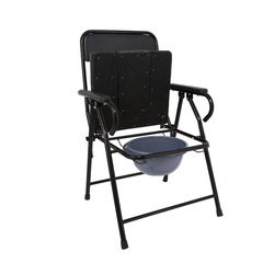 Factory wholesale: Indoor toilet chair with armrests, foldable, extra-thick, home-use toilet seat chair