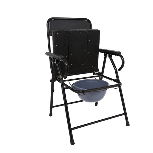 Factory wholesale: Indoor toilet chair with armrests, foldable, extra-thick, home-use toilet seat chair