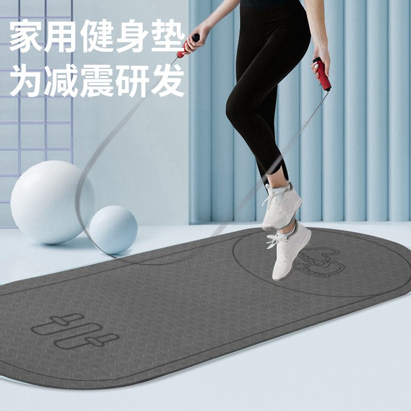 Estera de yoga TPE al por mayor estera de cuerda para saltar amortiguación deportiva antideslizante estera de piso de cuerda para saltar fitness fábrica