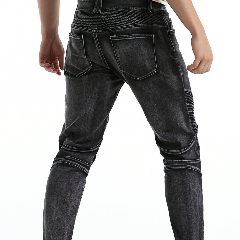 Al por mayor transfronteriza de la motocicleta pantalones vaqueros de los hombres Harley motocicleta retro casual ciclismo pantalones carreras resistente a la caída lavado de plata