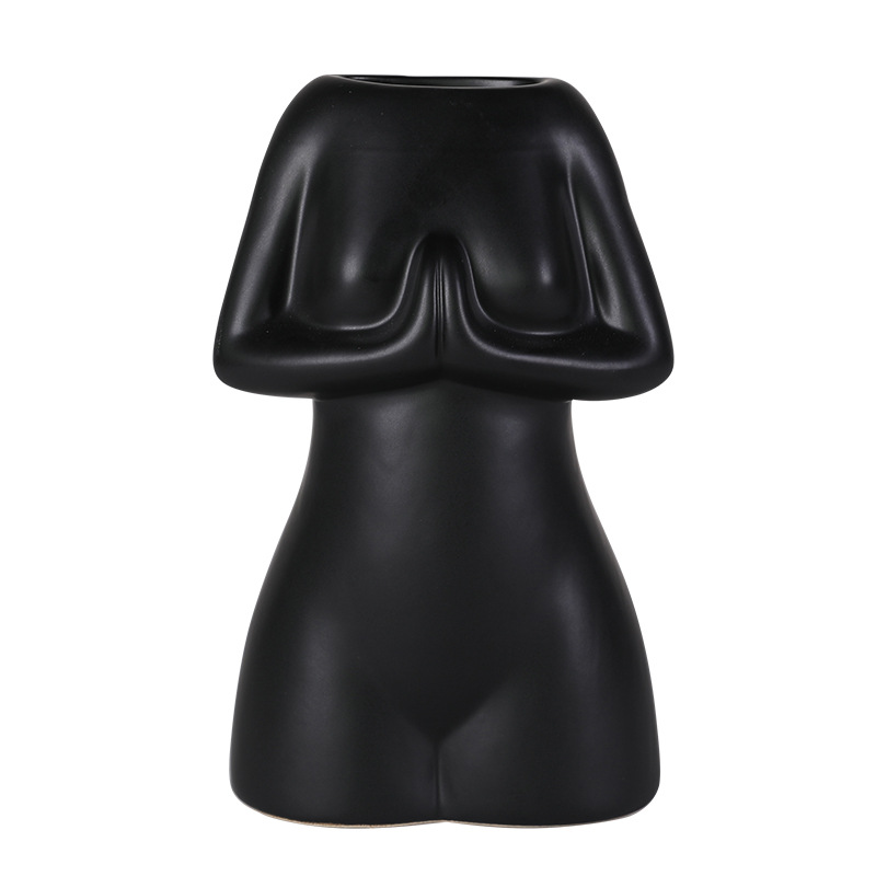 Estilo nórdico simple carácter abstracto jarrón de cerámica decoración creativa modelo pasillo escritorio hogar decoración suave