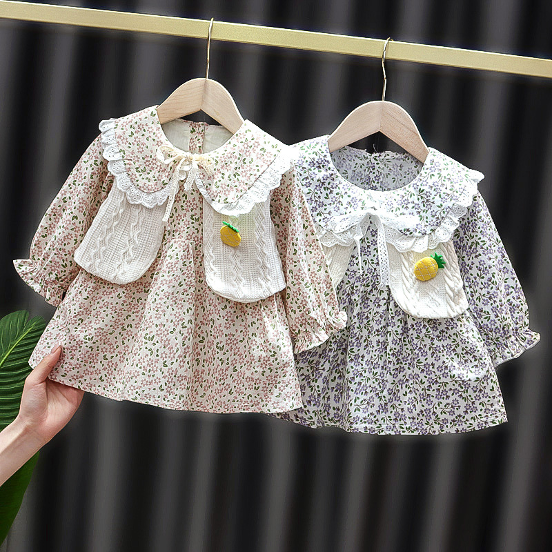 Girls Foreign Princess Clothes Baby Baby Jumpsuit 3 Net Red Suit 1 Year Old Spring And Autumn 2021 New Spring Clothes