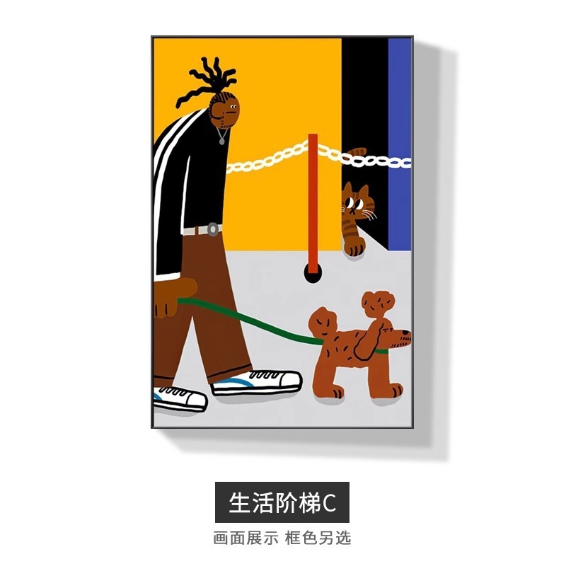 New Cartoon Characters Modern Decorative Painting Children's Bedroom Hanging Painting Mural Soft Living Room
