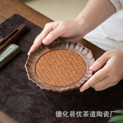 胡桃木壺承茶壺托壺墊茶承養壺底座藤編墊茶墊干泡墊高檔茶具托盤