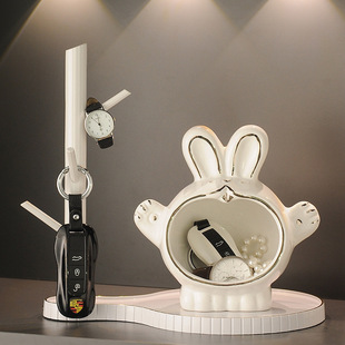 Rabbit Key Storage Decorative Ornaments Accessible Luxury Entrance Door Shoe Cabinet Living Room Home Desktop Decorations Moving Gifts