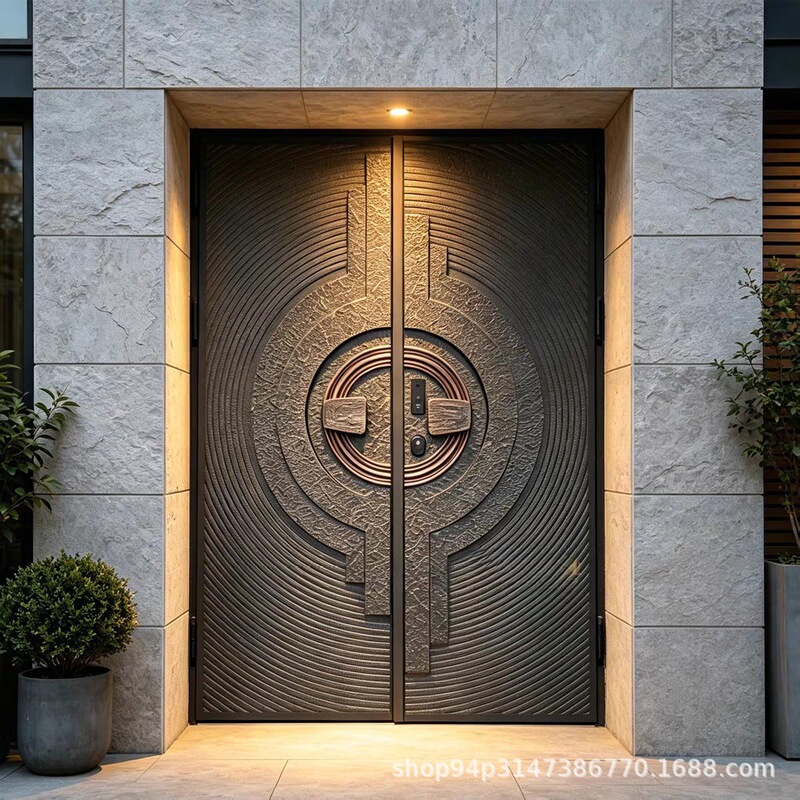New model entrance door, factory direct sales, home entrance door, cast aluminum door, export trade, double-door villa entrance door