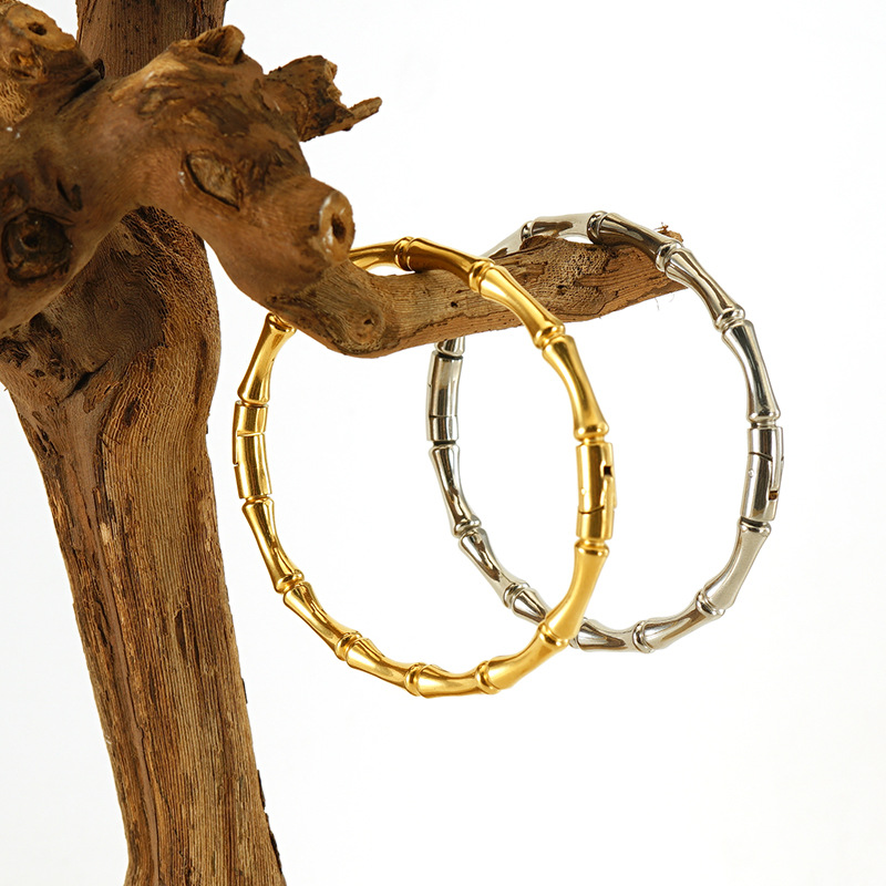 20g Weight Bangle Classification 304 Stainless Steel Chain Material 1 Piece Quantity Holiday, Daily Occasion 304 Stainless Steel Material Solid Color Pattern Women's Gender Plating Design Solid Color 304 Stainless Steel Bangle In Bulk 5
