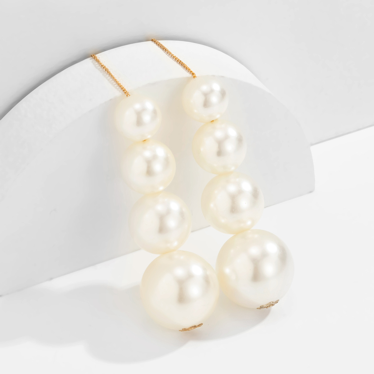 Fashion Pearl Geometric Metal Ccb Bead Pendant Earrings display picture 14