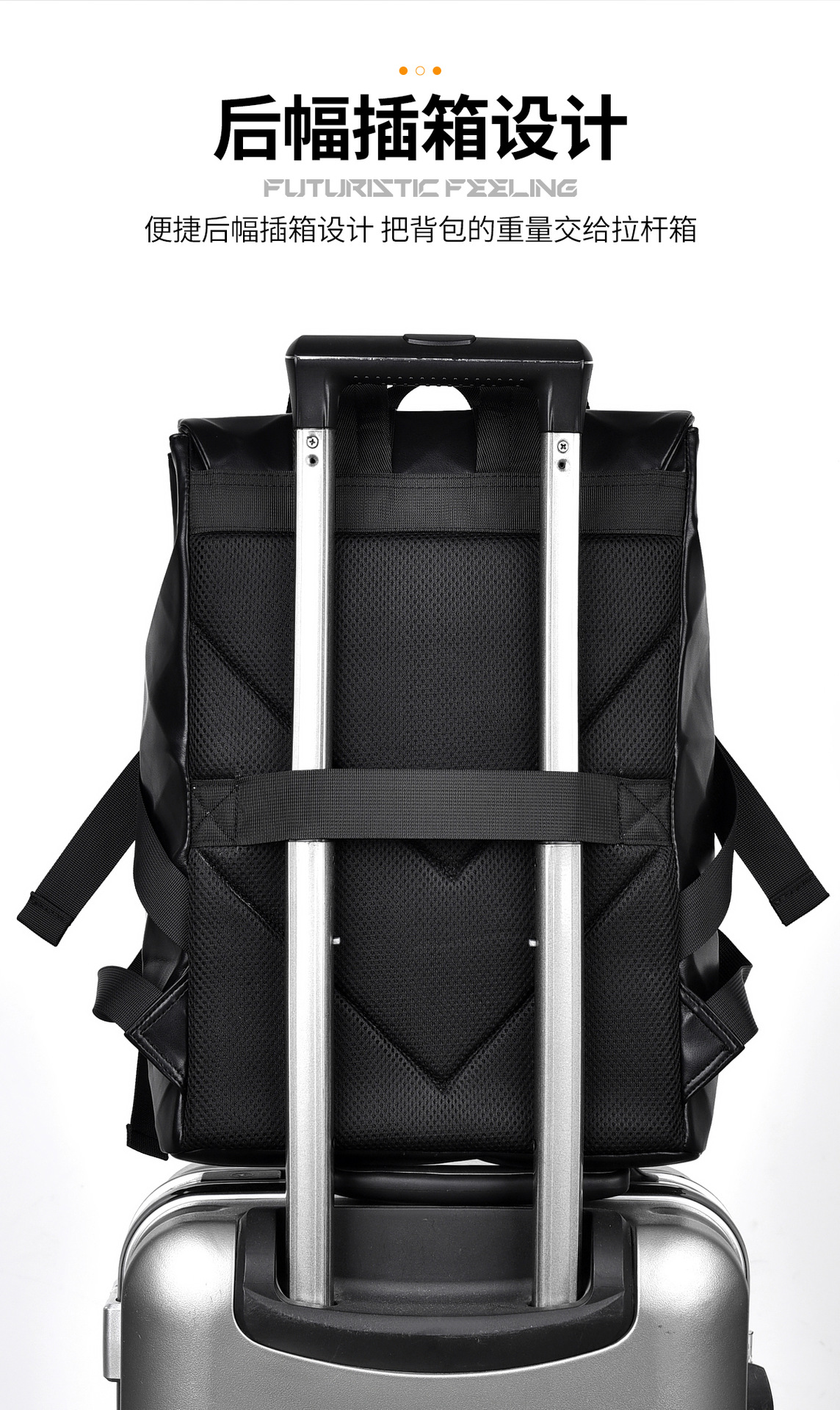 New diamond-shaped men's casual backpack, business commuting, large-capacity travel, fashionable computer bag, student schoolbag undefined