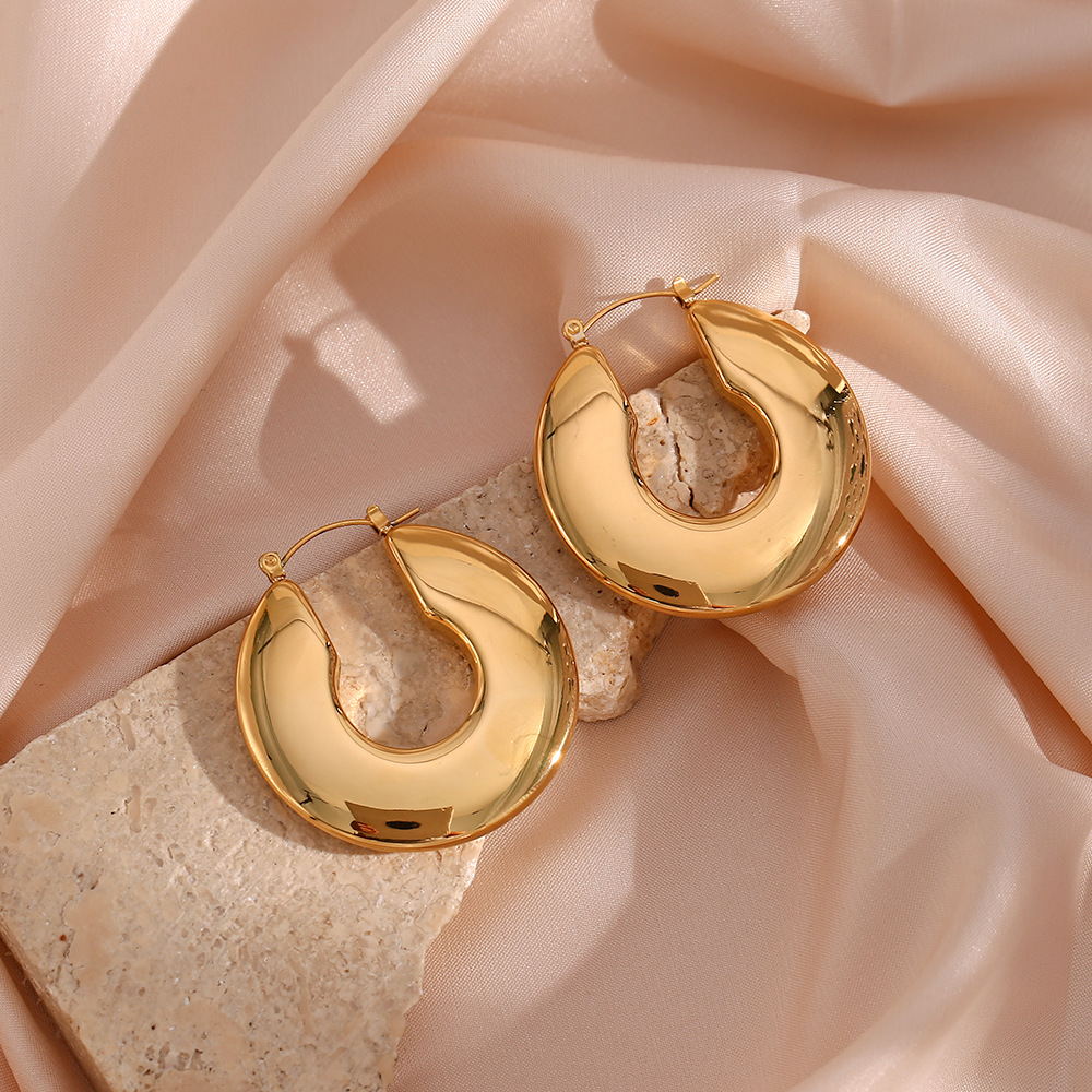 Retro Geometric Stainless Steel Earrings Plating Stainless Steel Earrings