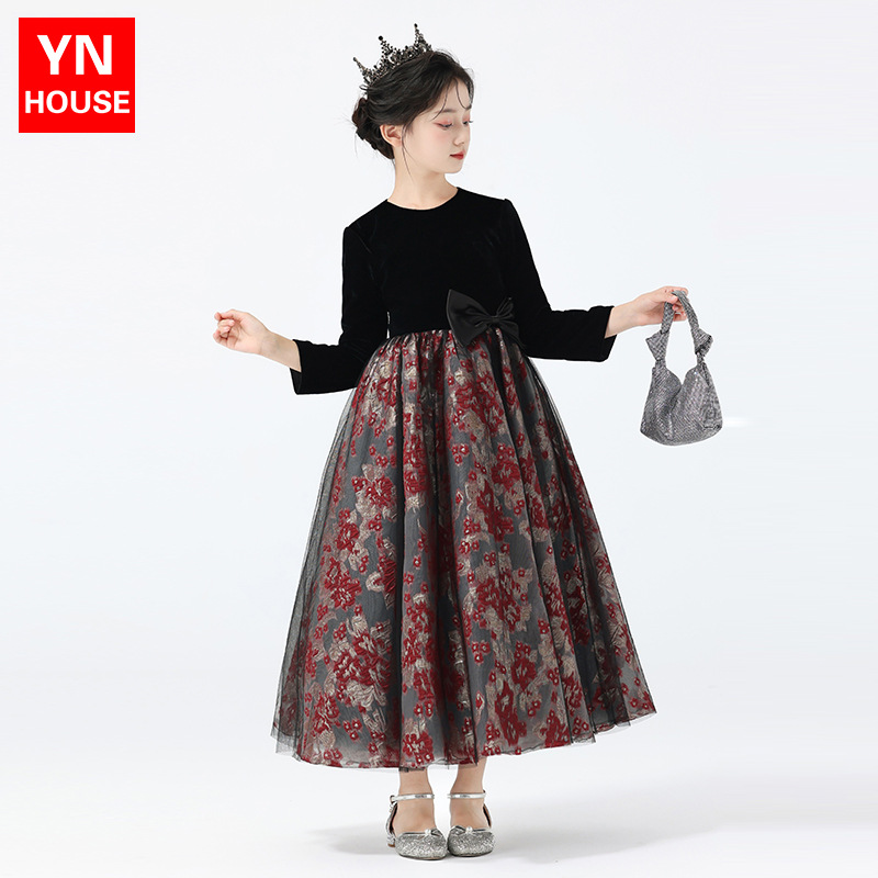 vestido de niña vestido de princesa de alta gama para niños vestido de piano de niña pequeña vestido de anfitrión