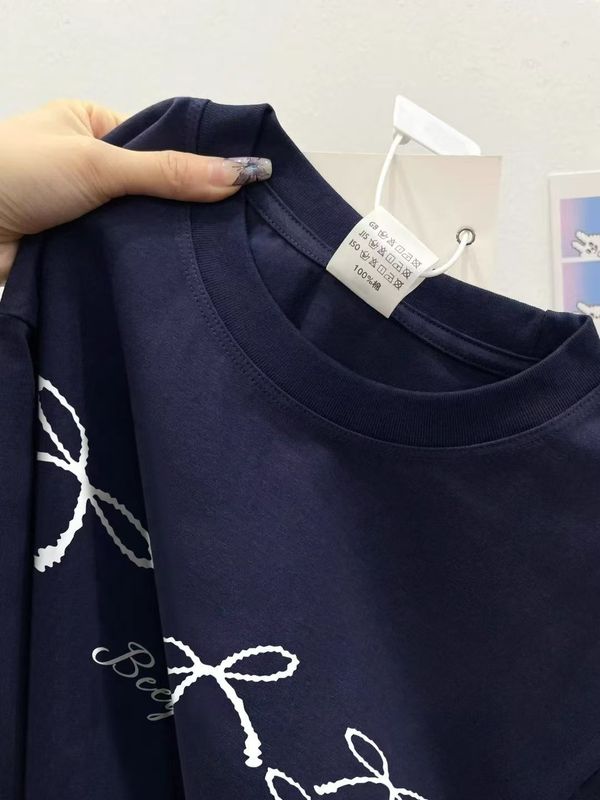 2025 夏スタイルプリント Tシャツアメリカンスタイルの男性と女性のトレンディなブランド夏厚手の綿半袖ハイストリートルーズトップ|undefined
