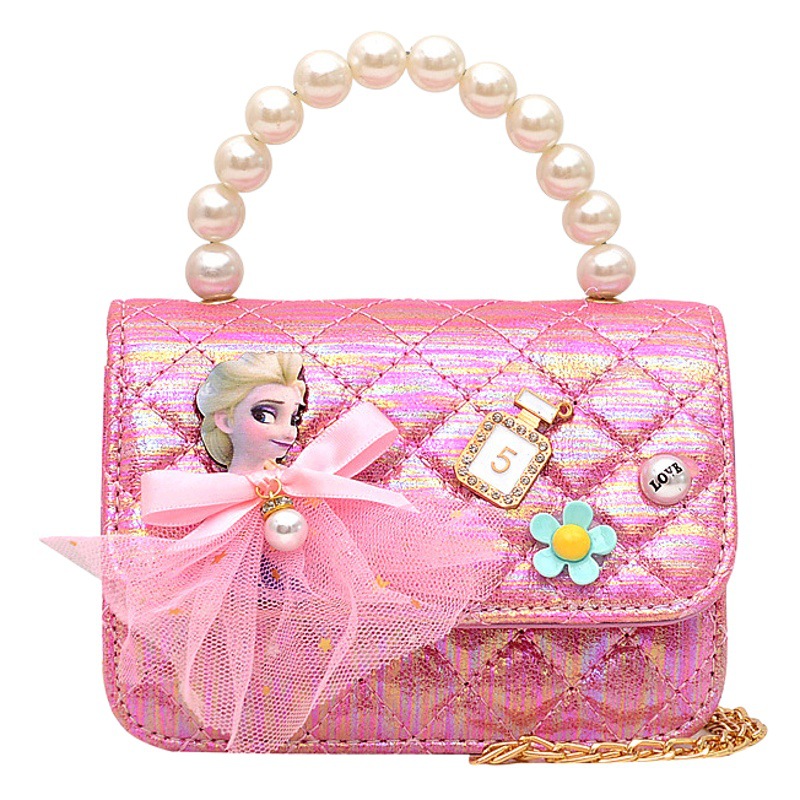 Niños Aisha princesa bolso de dibujos animados estilo coreano flash oro hombro mensajero bolsa chica Chanel estilo lindo bolsa