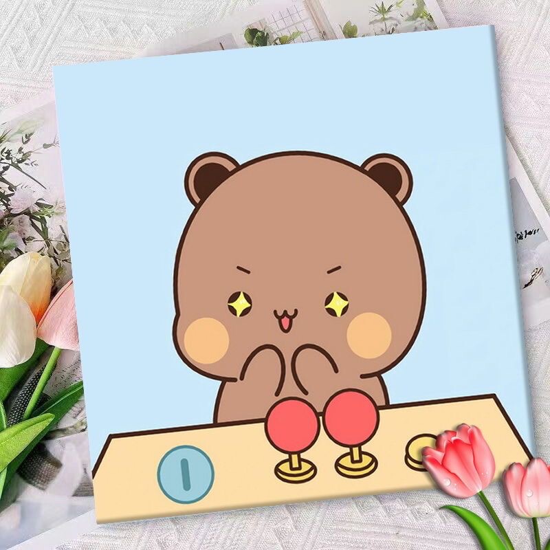 スポンジ・ボブ デジタル油絵 DIY 漫画アニメ 子供向け 手塗り装飾画 置物 環境に優しい|undefined