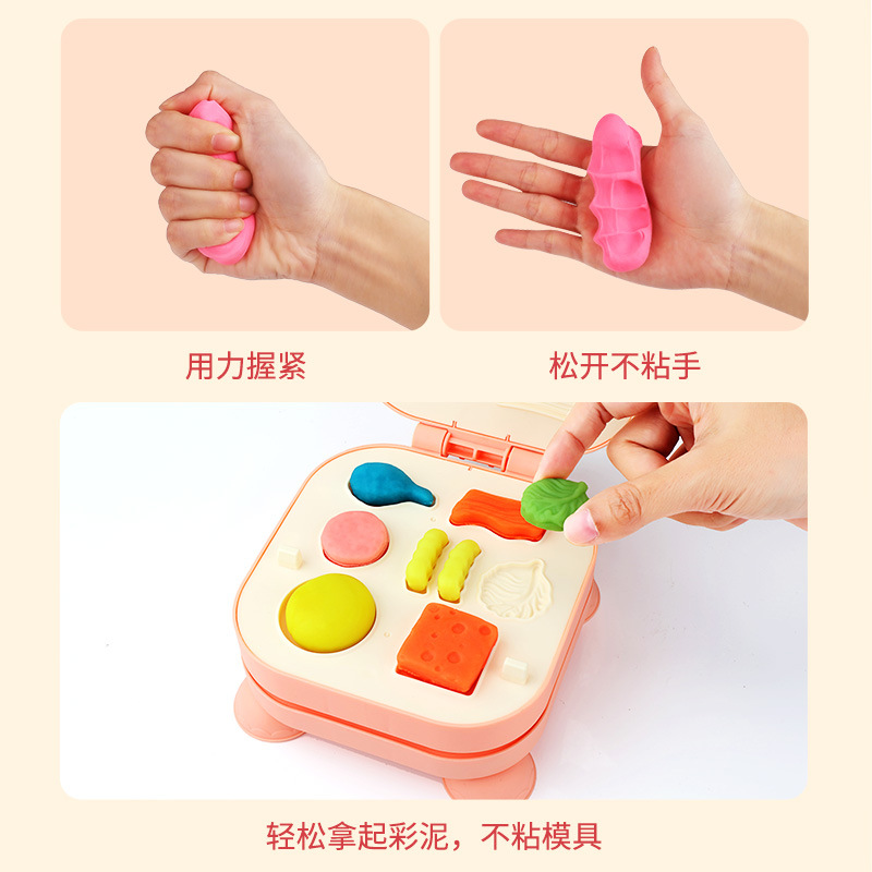 Children's color mud hamburger noodle machine toy Plasticine non-toxic mold tool set handmade clay girl