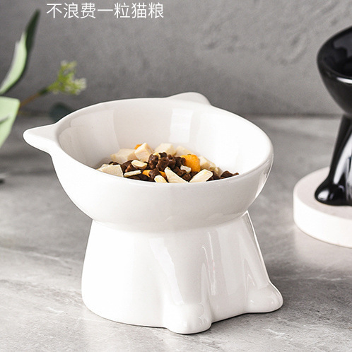 Comedero de plástico de gran capacidad y boca ancha para gatos y perros con boca inclinada para proteger las vértebras cervicales, evita que se vuelque, comedero para gatos persas.