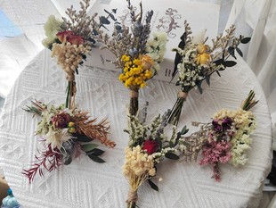Mini dried flower bouquet with decoration gift box accessories card photo frame diy material bag wholesale