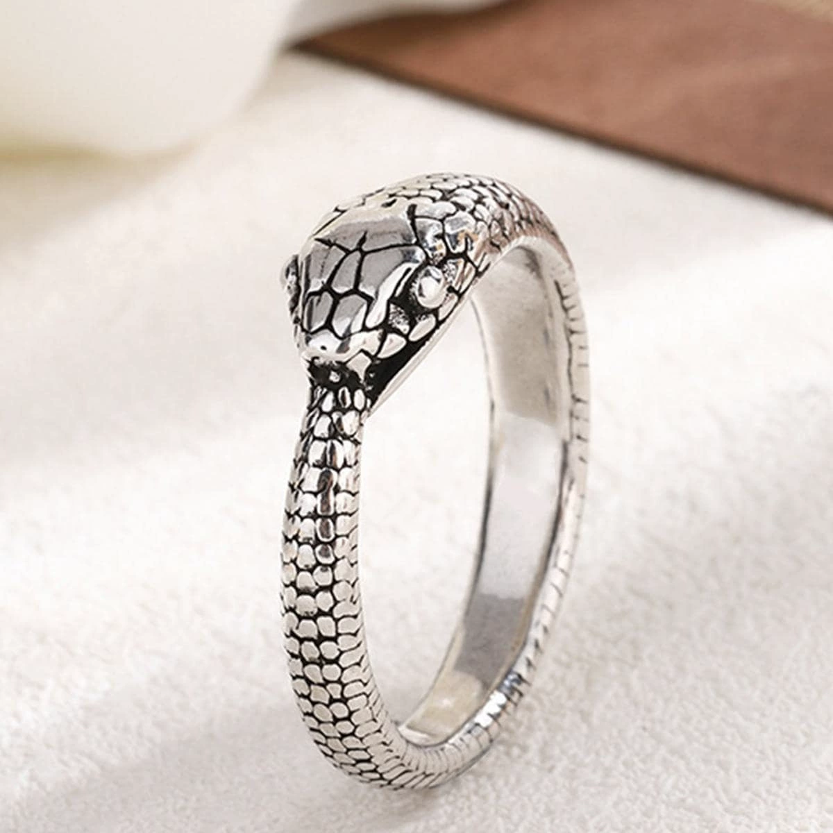 Adjustable Snake Ring, Thai-Style Silver & Copper, Personalized Open Band, Index Finger