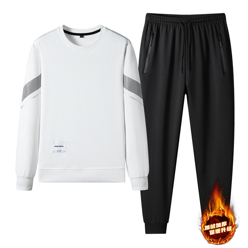 Invierno transfronterizo nuevo estilo cuello redondo más terciopelo engrosamiento traje deportivo casual suéter de moda atractivo y cómodo tendencia de marca de moda