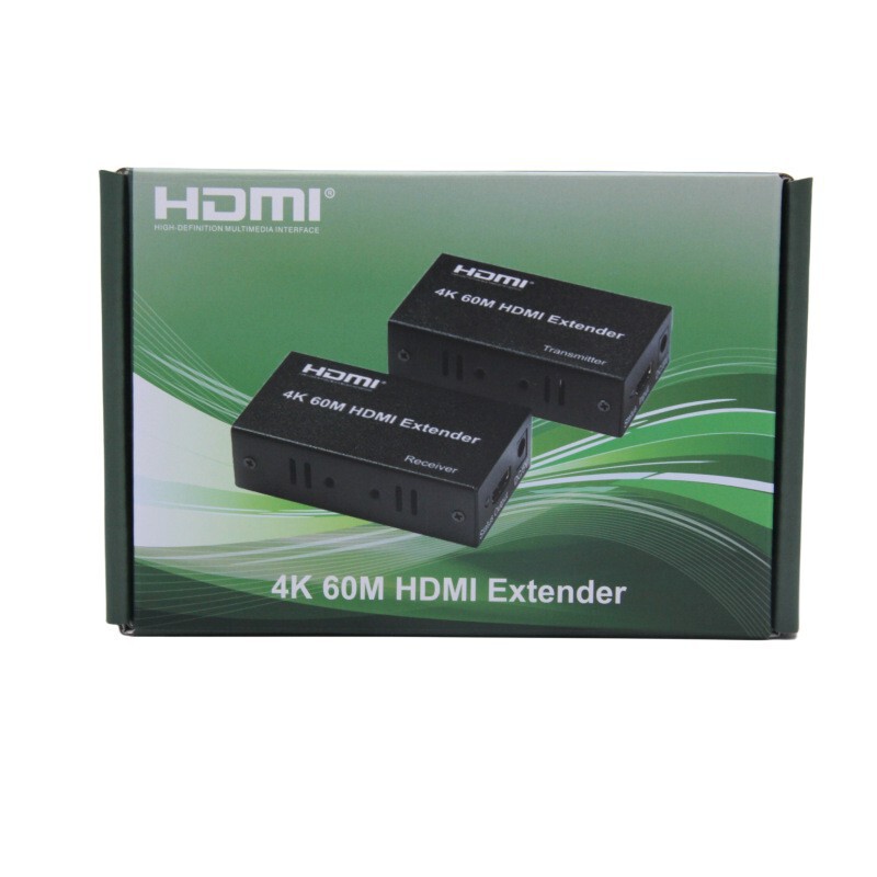 HDMI60 meter extender hdmi to RJ45 single network cable extender 60M HD video signal amplifier 4K