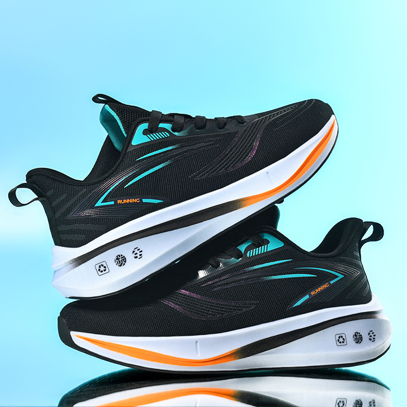 Primavera nuevos zapatos deportivos de hombre de moda con zapatos casuales de malla transpirables, zapatos de correr de correa de juventud, zapatos de hombre