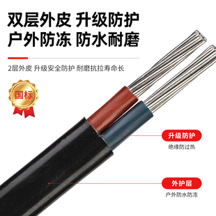 Household Wire Ll4 Aluminum Wire Aluminum 25 Aluminum Core National Standard Sheath 1016 Outdoor Home Decoration Square 6