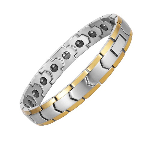 Dongguan Tengda Titanium Steel Bracelet Wholesale Magnetic Stone Bracelet European and American Men's Accessories Stainless Steel Supply