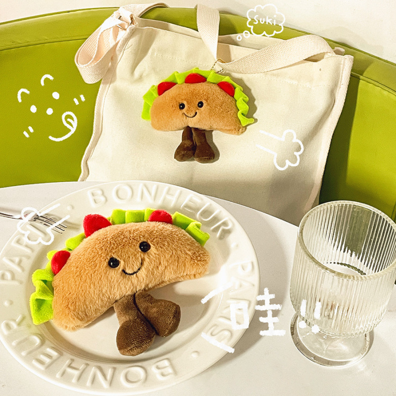 趣味のシミュレーションの食べ物のぬいぐるみのぬいぐるみのペンダントのキーホルダーのタコのサンドイッチの人形は牛の角のカバンの子供を賛美することができます。|undefined