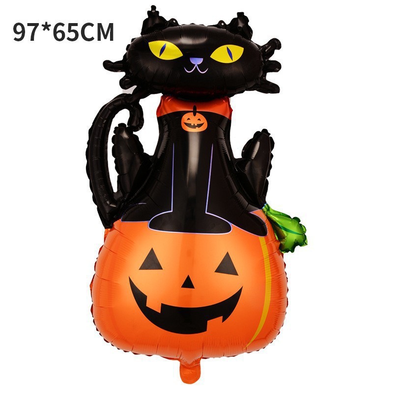Globo de película de aluminio de Halloween nuevo tema de bruja de dibujos animados calabaza fiesta de Halloween diseño de globos en forma de fantasma