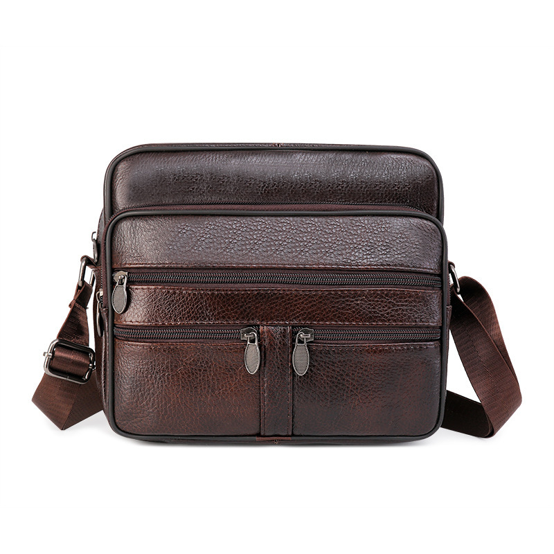 Cross-border Wholesale First Layer Cowhide Men's Bag Men's Shoulder Crossbody Bag Business Genuine Leather Men's Bag Casual Backpack for Men