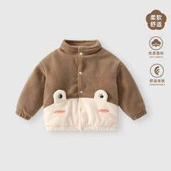 婴儿外套2025新款冬装加厚保暖衣服宝宝加绒开衫秋冬儿童洋气上衣