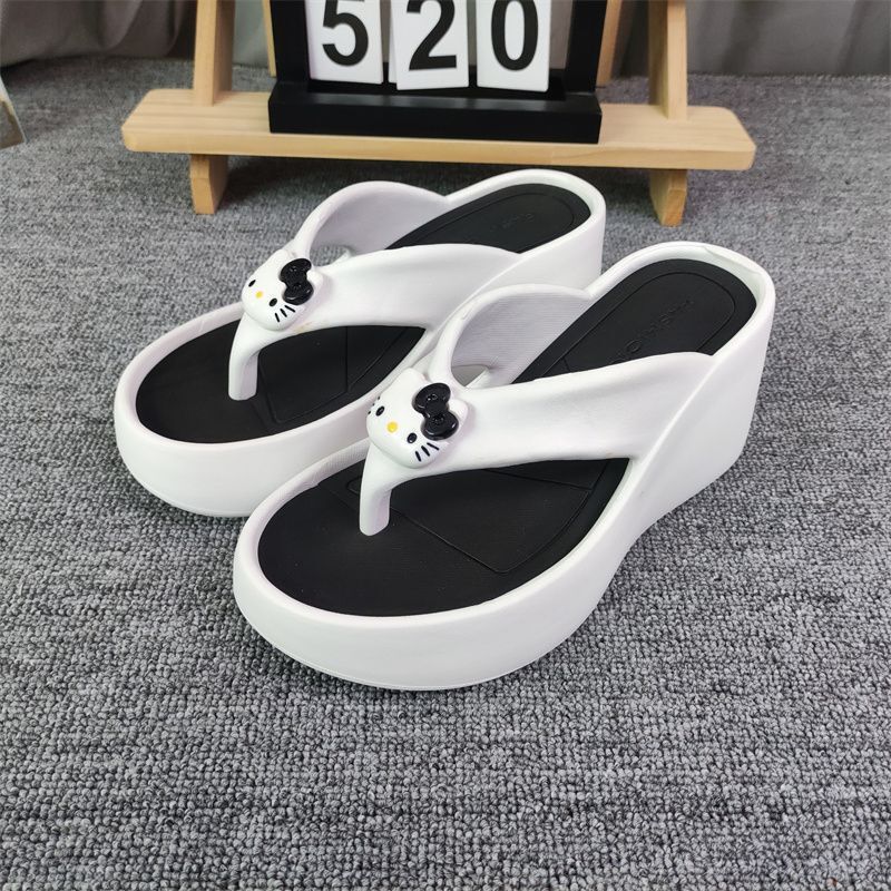 High-Heeled Flip-Flops for Women Cartoon Summer Popular Outer Wear Thick-Soled Seaside Beach Non-Slip Heightening Flip-Flops Summer Slippers High-Heeled Flip-Flops for Women Cartoon Summer Popular Outer Wear Thick-Soled Seaside Beach Non-Slip Heightening Flip-Flops Summer Slippers