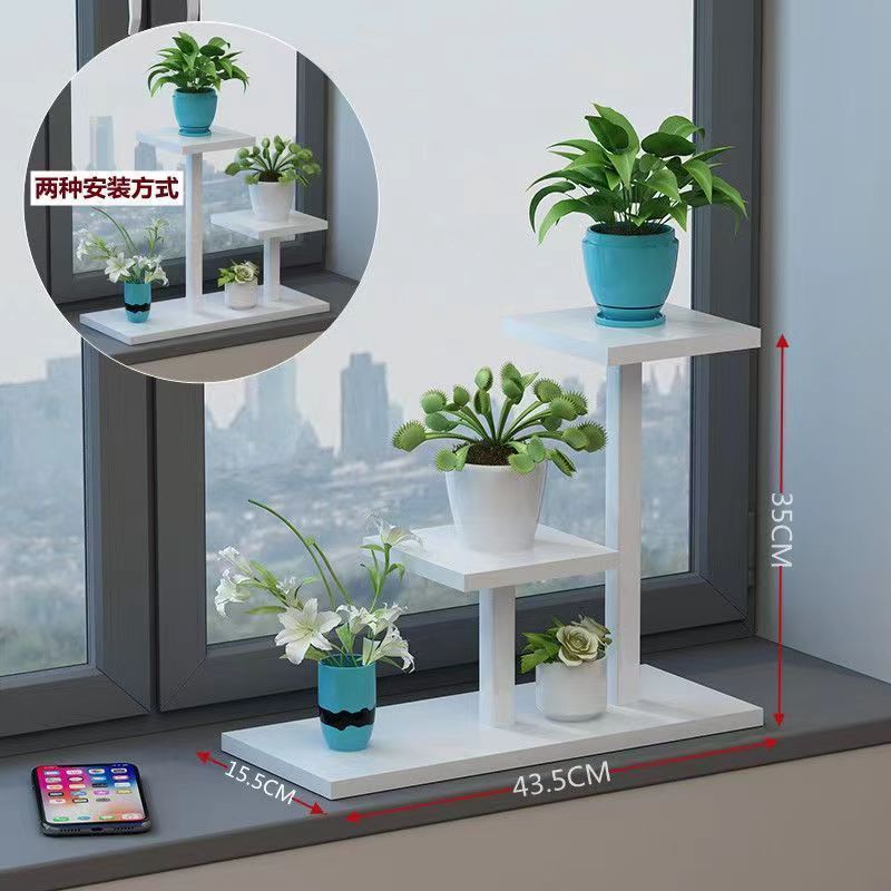 Estante de flores Estante de piso a la sala de estar Estante de piso Balcón Estante de macetas minimalista moderno Estante de varias capas Estante de flores de hierro y carne verde