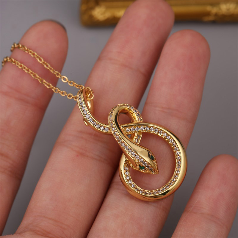 Collier Serpent Zirconium En Cuivre De Style Coréen display picture 5