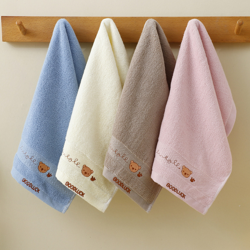 Pure Cotton Children's Towel with Cartoon Embroidery, Soft and Absorbent Baby Face Towel, Direct Sales from the Manufacturer Pure Cotton Children's Towel with Cartoon Embroidery, Soft and Absorbent Baby Face Towel, Direct Sales from the Manufacturer