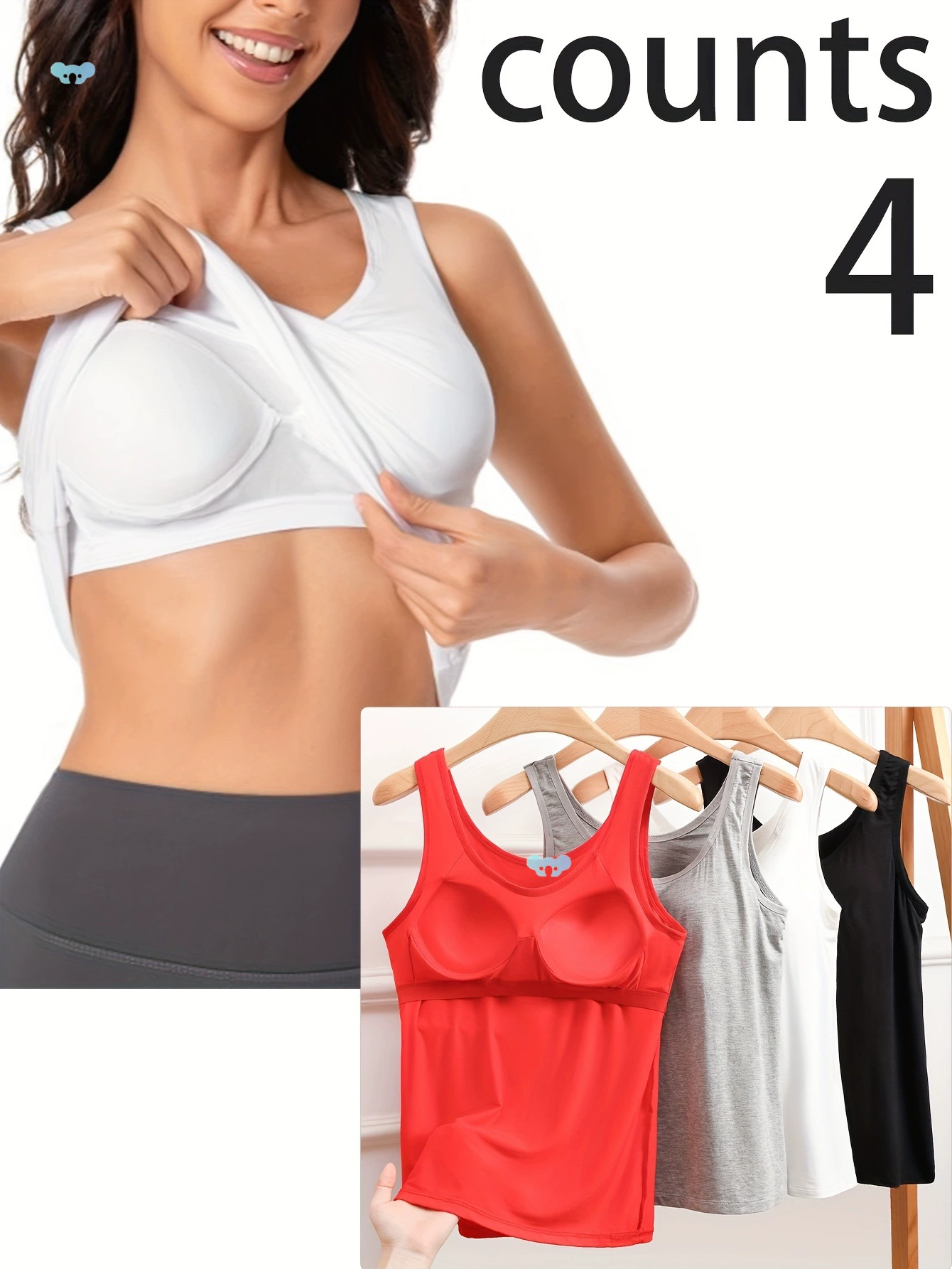 4 шт. женские ремни Camiso со встроенными мягкими подушечками для бюстгальтера