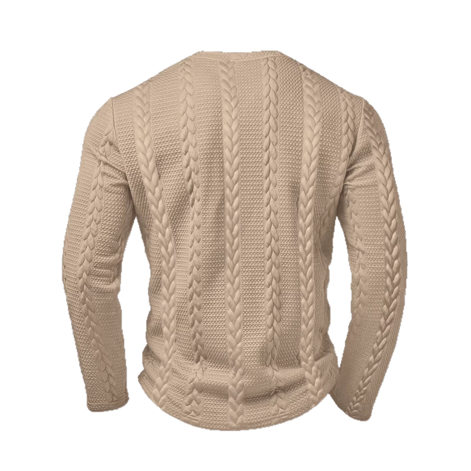 Men’S Stand Collar Jacquard Knit Sweatshirt – Lightweight & Stylish For Spring & Autumn (White/Black/Khaki, S-Xxxl)_voghion.com