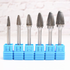 Carbide rotary file F type single and double grain tungsten steel grinding head metal jade wood root engraving and polishing electric grinding head
