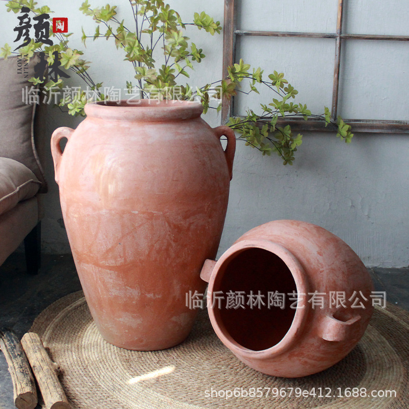 Gran vasija de cerámica americana gran vasija de cerámica paisajista gran vasija de cerámica gruesa gran vasija de cerámica roja gran vasija de cerámica gran patio
