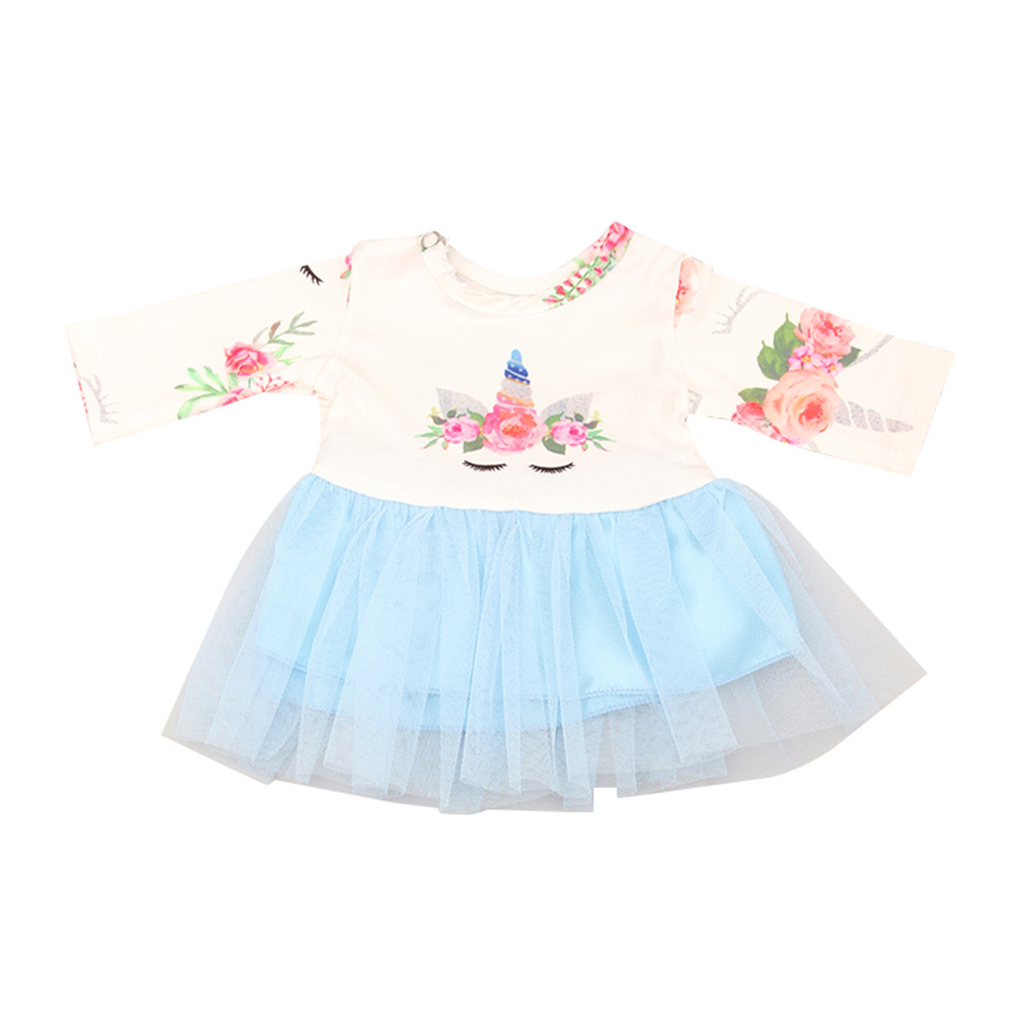 18 pulgadas American Girl Doll Casa de juegos Venta caliente Falda de gasa de unicornio 43cm Ropa de muñeca de renacimiento Falda de gasa de color