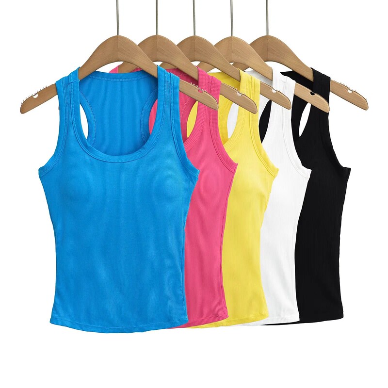 American Style Spice Girl Short Workwear Camisole Vest Women's Summer Belt Chest Pad Beautiful Back Slim-fit Slimming Outer Wear Sweet Cool Top