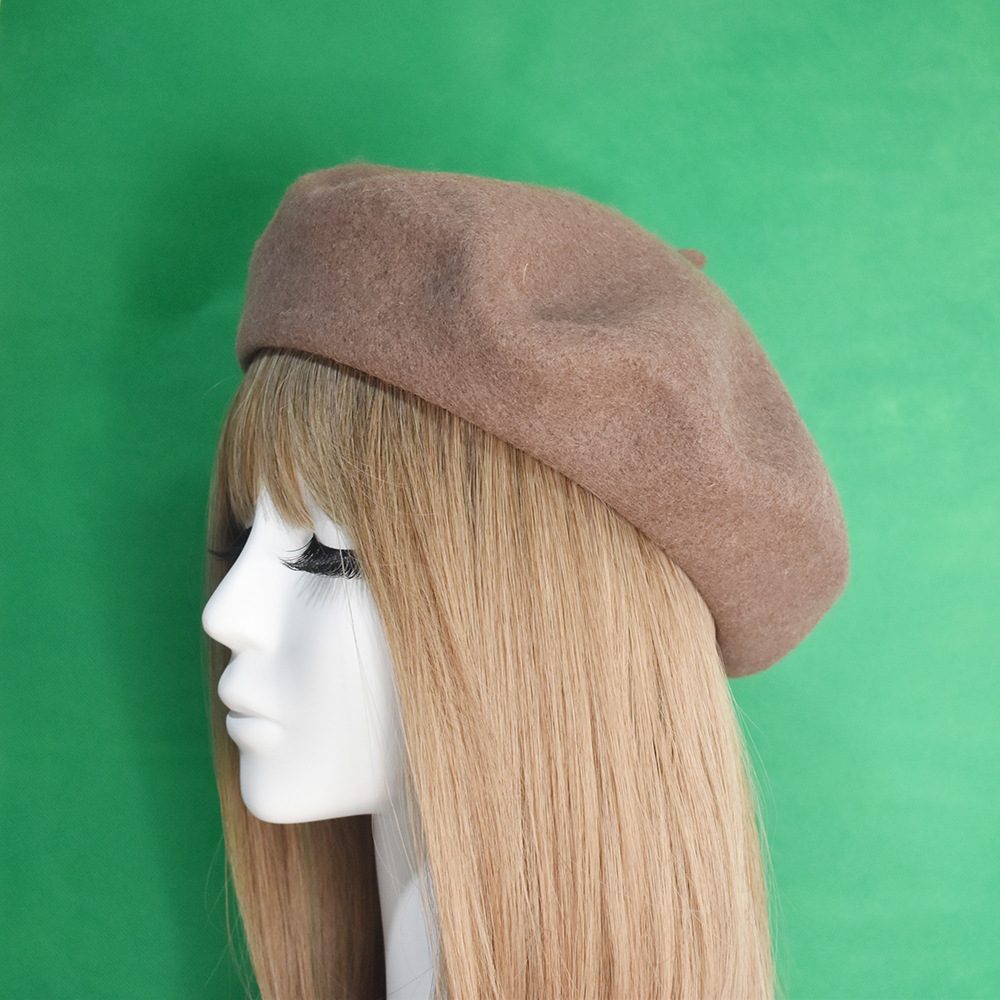Unisex dam ull premium basker Höst/vinter vintage målarhatt Newsboy hatt rosa_voghion.com