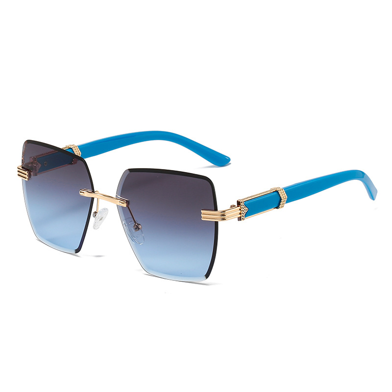 Cool Square New Rimless Cut-edge Sunglasses European And American Trend Square Ins Sunglasses Women's Fashion Gradient Glasses