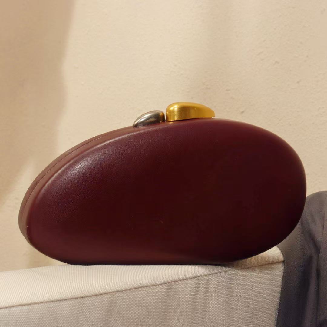 retro burgundy small clutch bag
