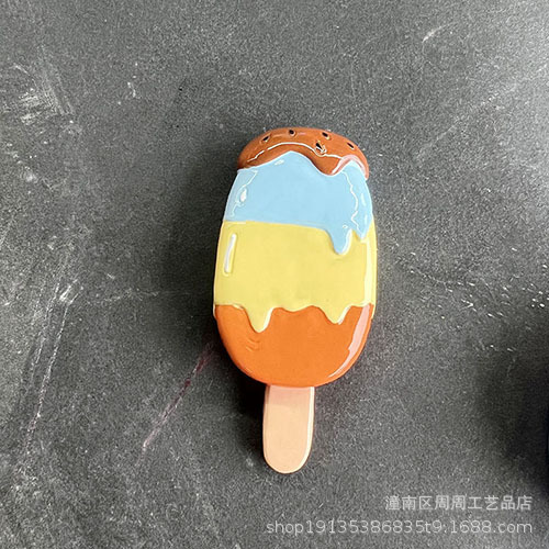 Popsicle tridimensional resina refrigerador pegatinas mensaje de casa Dibujos animados de verano fresco lindo sandía hierba ciruela