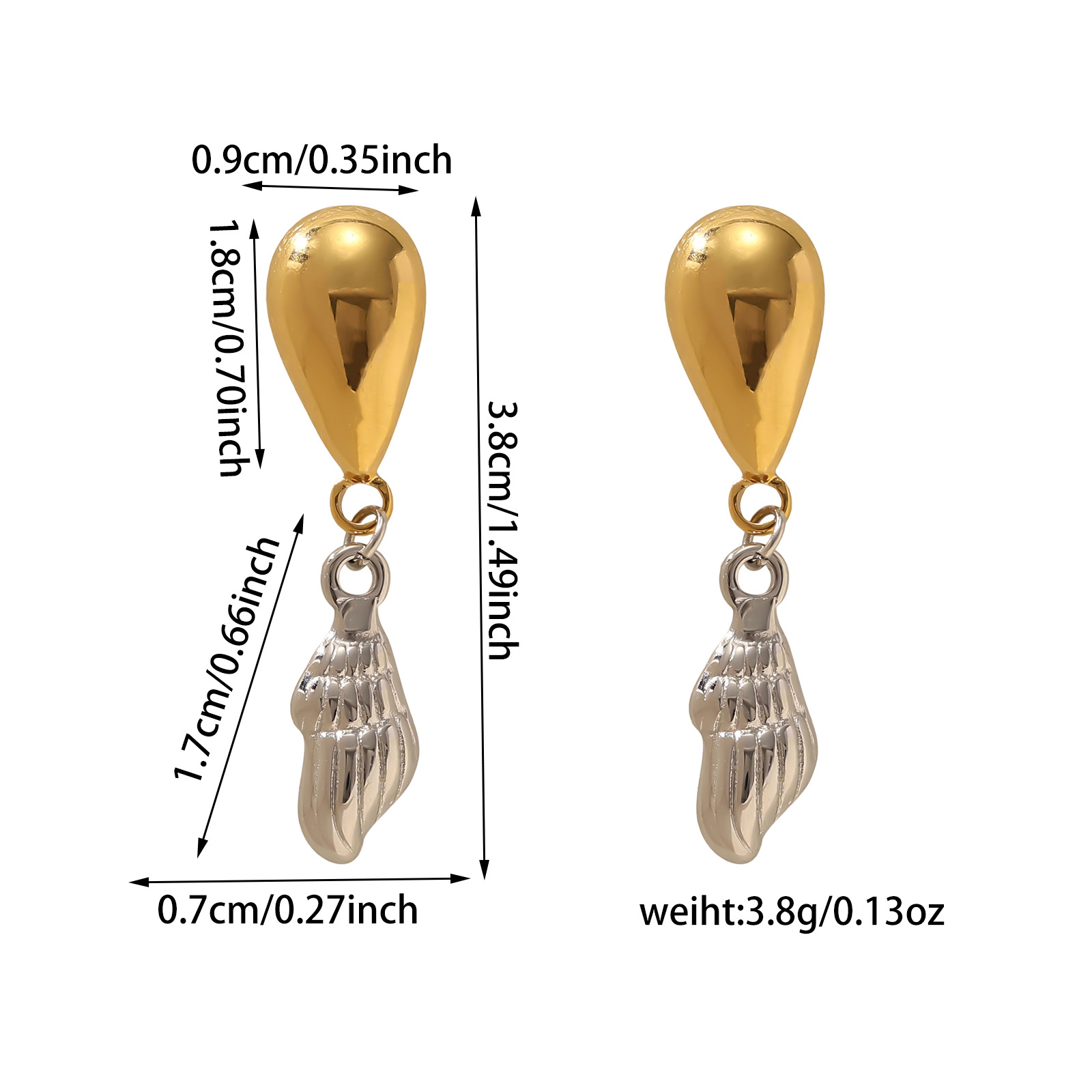 8g Weight Titanium Steel Ear Needle Material Drop Earrings Classification 1 Pair Quantity Holiday, Daily Occasion Titanium Steel Material Starfish Pattern All Seasons Season Women's Gender Plating Design Vacation, Classic Style Style 1 Pair Vacation Classic Style Starfish Plating Titanium Steel Drop Earrings 10