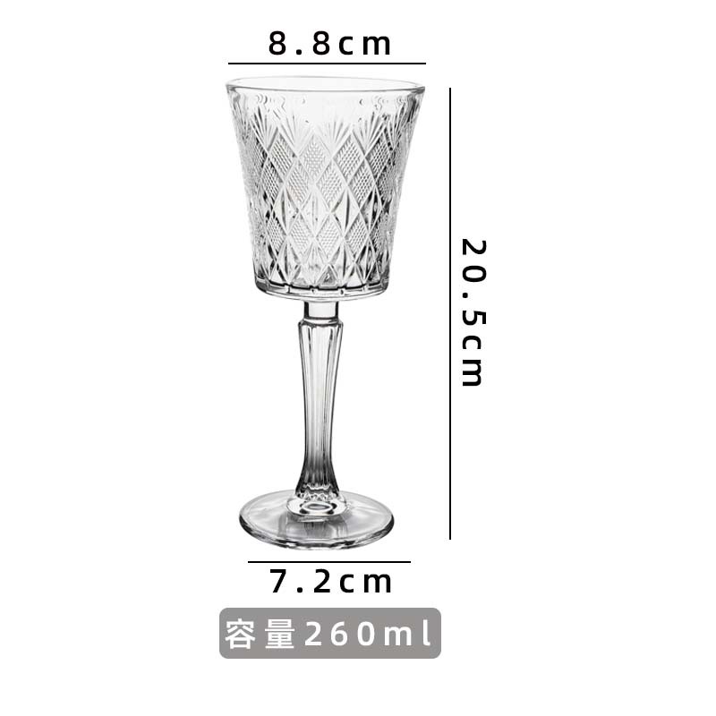 Vintage tazas de vino a rayas verticales tazas de vidrio de pie alto tazas de champán caseras europeas de alto valor de vino tazas de vino de fruta