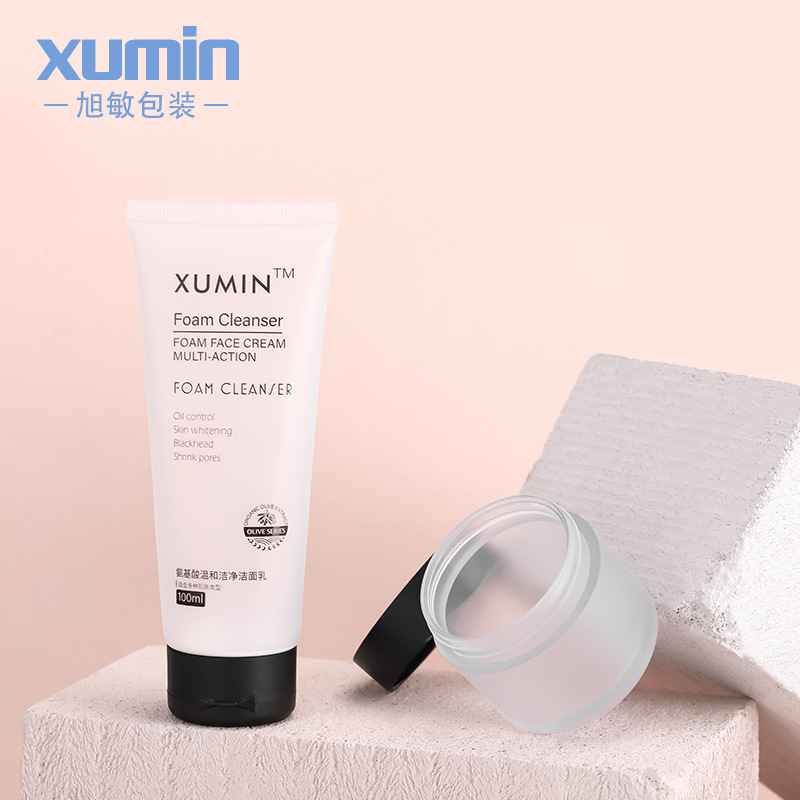 Productos DE CUIDADO DE LA PIEL Xumin traje 100mlpet botella de spray 50g botella de crema de inyección botella de loción de bomba de presión esmerilada