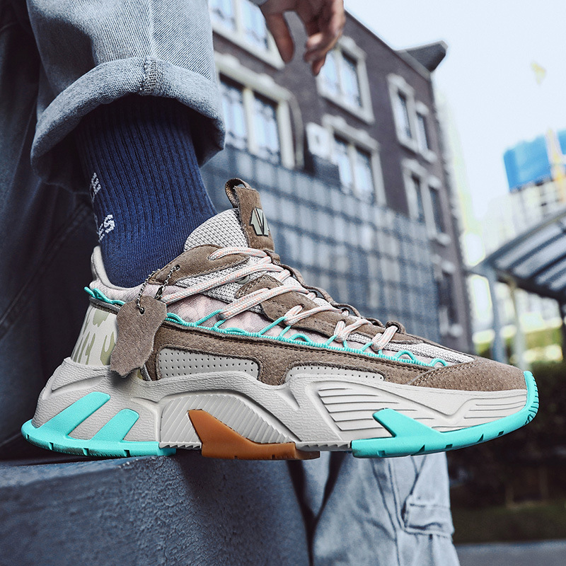 Scarpe sportive da uomo Scarpe da passeggio Scarpe in pelle Scarpe da ginnastica Tessuto Scarpe da ginnastica versatili leggere con assorbimento degli urti_voghion.com